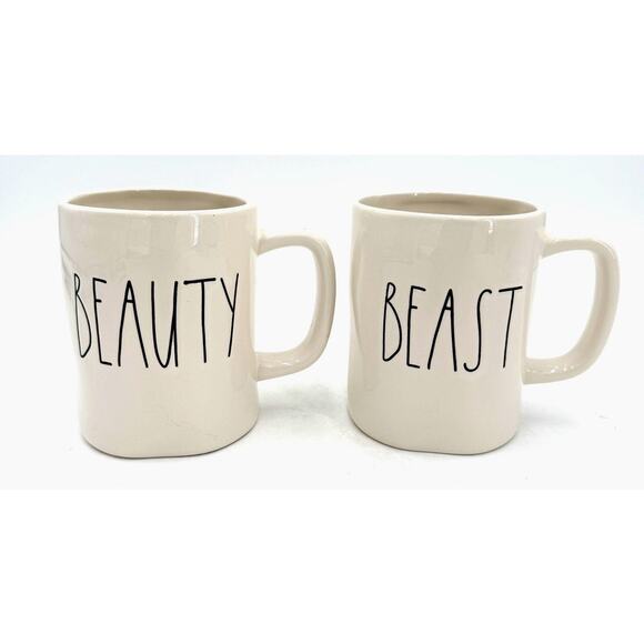 Rae Dunn Beauty & Beast Set of Mugs - Picture 1 of 7